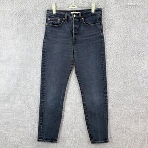 Levi's Premium Wedgie Fit Jeans Women's Size 27 Black Wash Denim‎ Button Fly